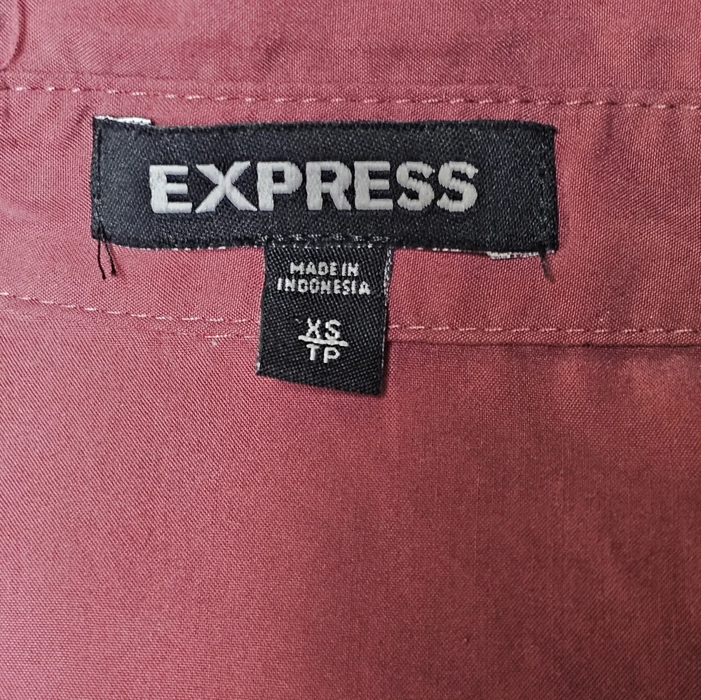 Express XS Jumpsuit Romper‎ Long Sleeve Utility Style Reddish Brown